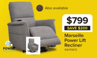 Marseille Power Lift Recliner - Light Grey