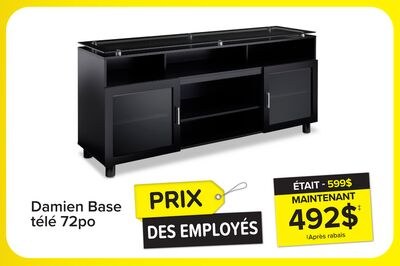 Damien Base télé 72 po pour écran plat - noir