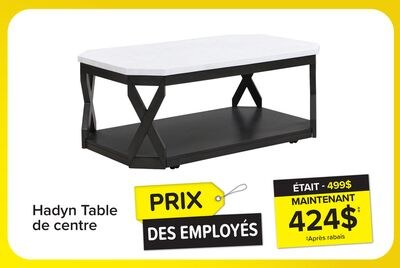 Hadyn Table de centre – Marbre et gris foncé