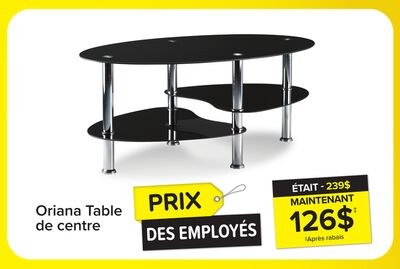 Oriana Table de centre 40 po - noir