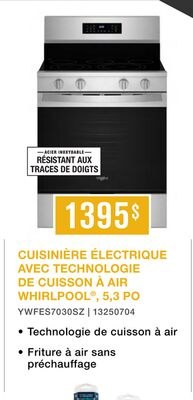 Whirlpool Cuisinière électrique 5,3 pi³ autonom…