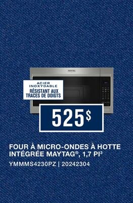 Maytag Four micro-ondes avec hotte intégrée 1,7…