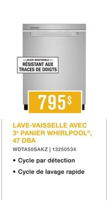 Whirlpool Lave-vaisselle 24 po avec 3e panier 4…