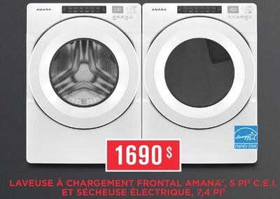 LAVEUSE À CHARGEMENT FRONTAL AMANA®, 5 PI3 C.E.…