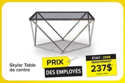 Skylar Table de centre 31,5 po – argent et noir