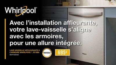 LAVE-VAISSELLE AFFLEURANT À L'INSTALLATION WHIR…