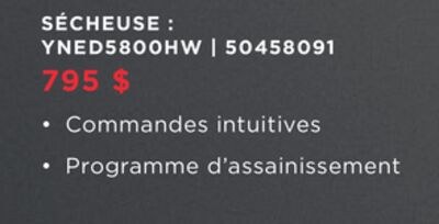 Amana Sécheuse électrique 7,4 pi³ blanc YNED580…