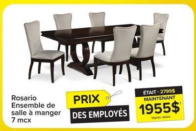 Rosario Salle à manger 7 mcx avec rallonge - ce…