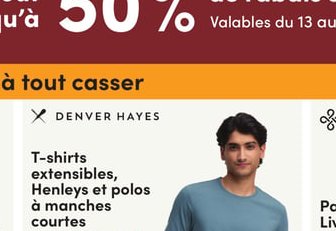 Denver Hayes T-shirts extensibles, Henleys et p…