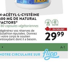 N-Acétyl-L-Cystéine 600 mg de Natural Factors