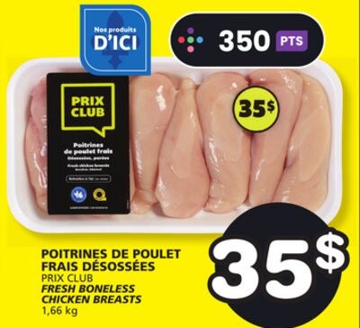 PRIX CLUB FRESH BONELESS CHICKEN BREASTS