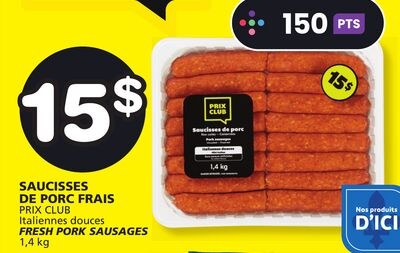 PRIX CLUB FRESH PORK SAUSAGES