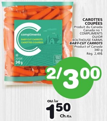 COMPLIMENTS BABY-CUT CARROTS