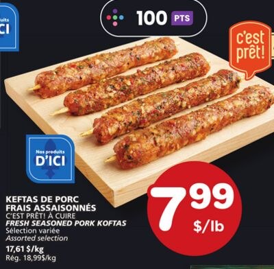 C'EST PRÊT! À CUIRE FRESH SEASONED PORK KOFTAS