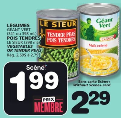 GÉANT VERT (341 or 398 mL), LE SIEUR (398 mL) V…
