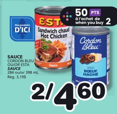 CORDON BLEU OR ESTA SAUCE