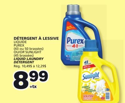 PUREX (43 or 50 brassées) OR SUNLIGHT (45 brass…