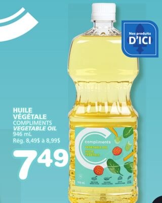 COMPLIMENTS VEGETABLE OIL