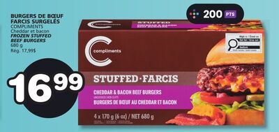 COMPLIMENTS FROZEN STUFFED BEEF BURGERS