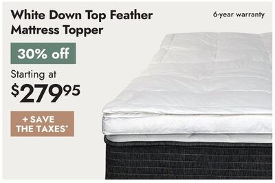 White Down Top Feather Mattress Topper