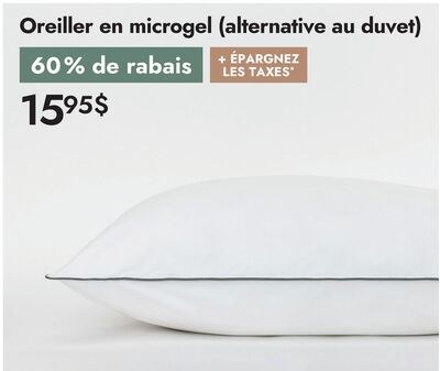 Oreiller en microgel (alternative au duvet)