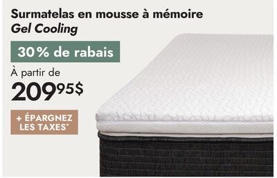 Surmatelas en mousse à mémoire Gel Cooling