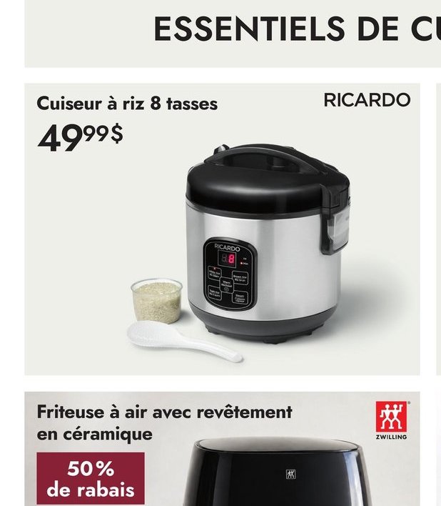 Ricardo Cuiseur à riz 8 tasses