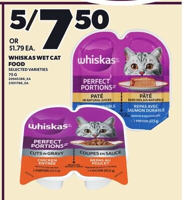 WHISKAS WET CAT FOOD, 75 G