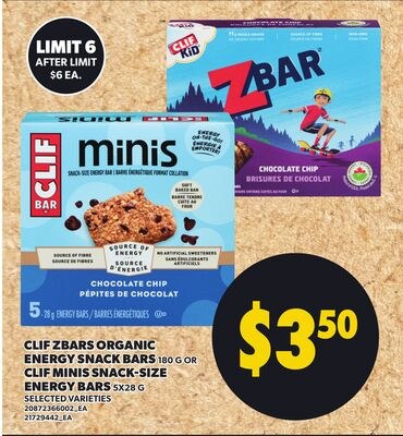 CLIF ZBARS ORGANIC ENERGY SNACK BARS, 180 G OR …