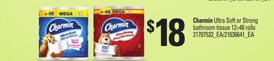 CHARMIN ULTRA SOFT OR STRONG BATHROOM TISSUE, 2…