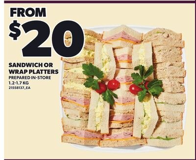 SANDWICH OR WRAP PLATTERS, 1.2-1.7 KG