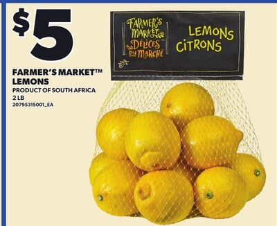 FARMER'S MARKET™ LEMONS, 2 LB