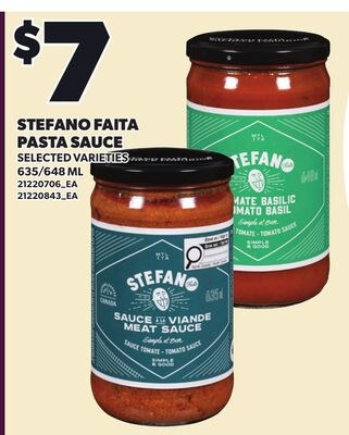 STEFANO FAITA PASTA SAUCE, 635/648 ML