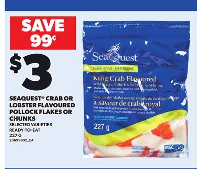 SEAQUEST® CRAB OR LOBSTER FLAVOURED POLLOCK FLA…