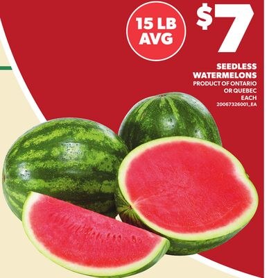 SEEDLESS WATERMELONS, 15 LB AVG