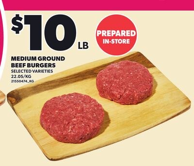 MEDIUM GROUND BEEF BURGERS