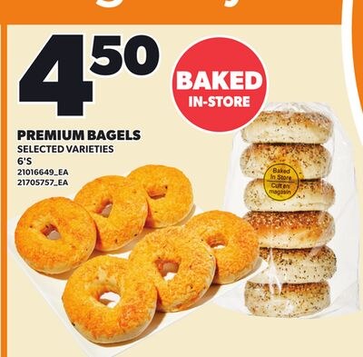 PREMIUM BAGELS, 6'S