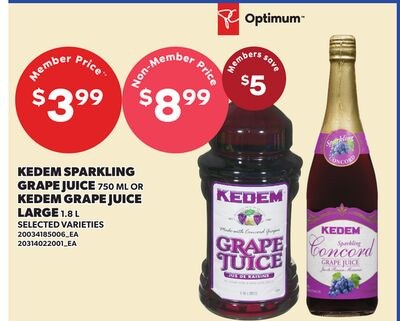 KEDEM SPARKLING GRAPE JUICE, 750 ML OR KEDEM GR…