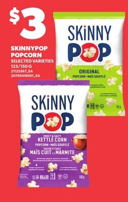 SKINNYPOP POPCORN, 125/150 G