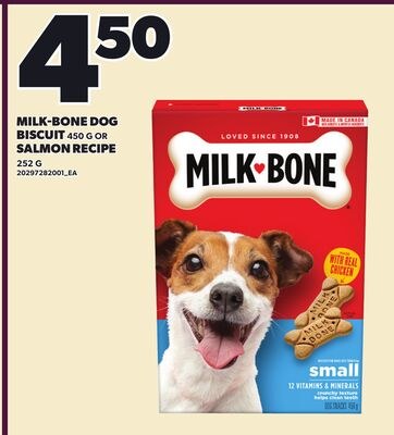 MILK-BONE DOG BISCUIT, 450 G OR SALMON RECIPE, …