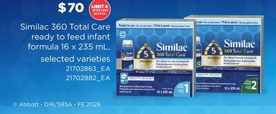 SIMILAC 360 TOTAL CARE READY TO FEED INFANT FOR…