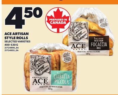 ACE ARTISAN STYLE ROLLS, 400-530 G