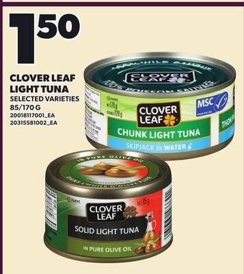CLOVER LEAF LIGHT TUNA, 85/77 G