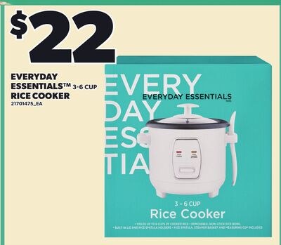 EVERYDAY ESSENTIALS™ 3-6 CUP RICE COOKER