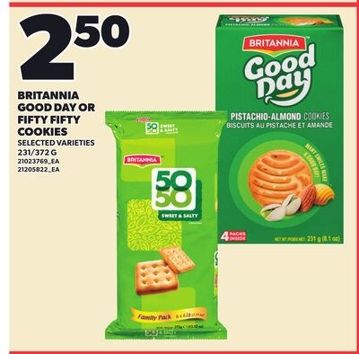 BRITANNIA GOOD DAY OR FIFTY FIFTY COOKIES, 231/…