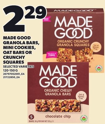 MADE GOOD GRANOLA BARS, MINI COOKIES, OAT BARS …