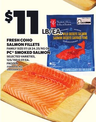FRESH COHO SALMON FILLETS OR PC® SMOKED SALMON