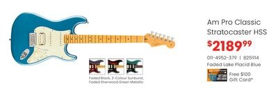 Fender Am Pro Classic Stratocaster HSS Faded La…