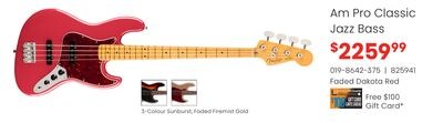 Fender Am Pro Classic Jazz Bass Faded Dakota Red