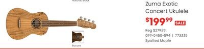 Fender Zuma Exotic Concert Ukulele, Walnut Fing…